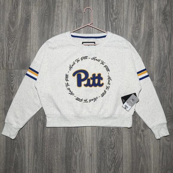 Colosseum Tops - NWT Women’s Colosseum Pitt Panthers Size L Crewneck Speckled Cropped Sweatshirt